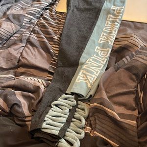 PINK Leggings with braided ankle details and elastic band waist